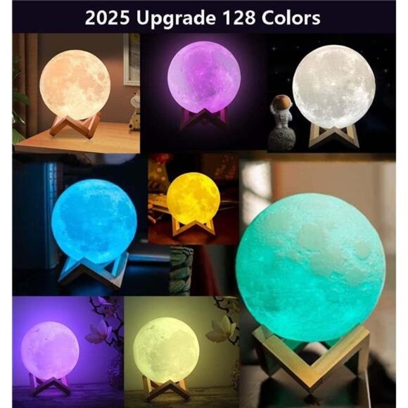 Moon Lamp Upgrade 128 Colors, Gifts for Girls Boys Kids Toddlers Teens - Picture 5 of 14
